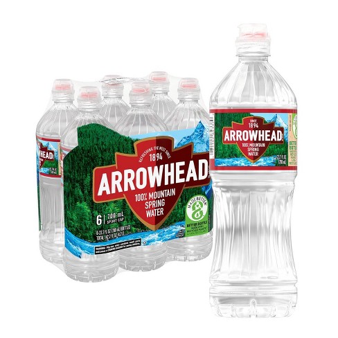 Arrowhead Brand 100 Mountain Spring Water 6pk 23 7 Fl Oz Sports Cap Bottles Target