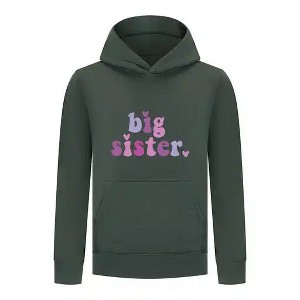 Everyday Kids Big Sister Girls Pullover Hoodie – Cute Colorful Sibling Sweatshirt - 1 of 4
