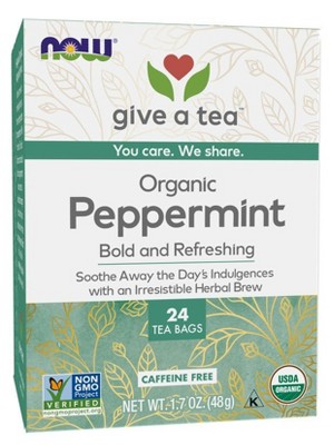 Now Foods Peppermint Tea Organic  -  24 Bag
