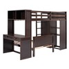 NicBex Twin Size Bunk Bed Loft Bed with Desk Pine Bed Frame with Shelves, Drawers, Wardrobe, Ladder and Guardrail, No Box Spring Required - 3 of 4