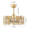 YIYIBYUS 20" Matte Gold Modern Caged Ceiling Fan With Light Invisible Blades - 4 of 4