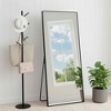 MAYEERTY Aluminum Full-Length Mirror 71x32in, Black, Right Angle, Tempered Glass, With Stand - 3 of 4