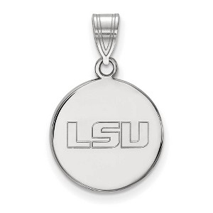 Black Bow Jewelry 10k White Gold Louisiana State Fighting Tigers NCAA Medium Pendant - 1 of 3