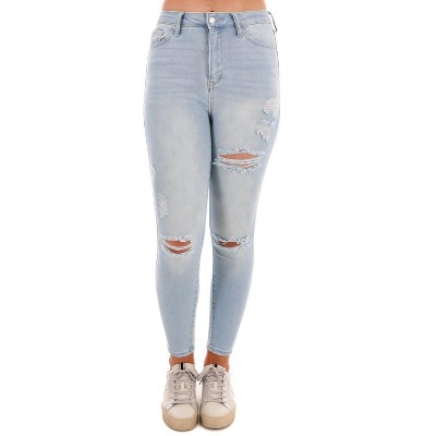Women's High Rise Destroyed Ankle Skinny Jean - CELLO