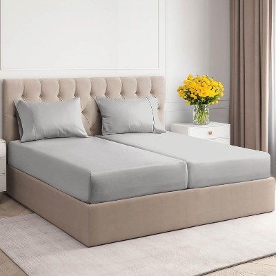 100% Cotton 400 Thread Count 4 Piece Sheet Set - Soft & Cozy Sateen Bed Sheets - CGK Linens
