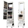 360¡ã Swivel Jewelry Armoire with Full Length Mirror, Jewelry Armoire, Inside Makeup Mirror, Jewelry Organizer, Drawer, 3-Shelfves - 2 of 4