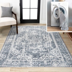 JONATHAN Y Keesha Bold Distressed Medallion Low-Pile Machine-Washable Area Rug - 1 of 4