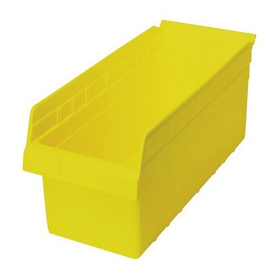 Quantum Storage Systems Economy Shelf Bin, Nesting, 17-7/8"W X 8-3/8"D X 4"H, (7) Divider Slots, Rear Hanglock