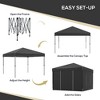Gulches 9.7' x 9.7' Pop Up Canopy with Sidewalls, Portable Tent with 2 Mesh Windows & Reflective Strips, Includes Carry Bag for Outdoor Events (Black) - 3 of 4
