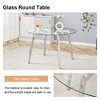 CAVINAS Modern Tempered Glass Dining Table with 7-Shaped Metal Legs, Round Dining Table for 4-6, Coffe Table for Kitchen, Office Conferences - 3 of 4