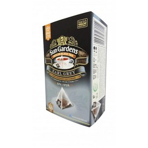 Sun Gardens Black Tea Earl Grey 20 Pyramids 50g - English Black Tea Bags With Bergamot Flavor - Individually Wrapped Tea Sach - 1 of 1
