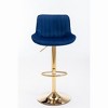 NicBex Fashion Bar Stools Set of 2 Adjustable Velvet Swivel Counter Stool with Back and Golden Footrest for Island, Kitchen, Dining Room - 4 of 4