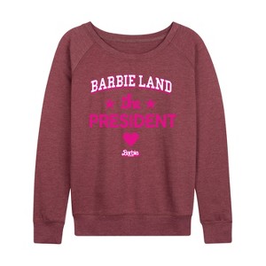 Women's - Barbie - Barbie Land President Lightweight French Terry Slouchy - 1 of 4