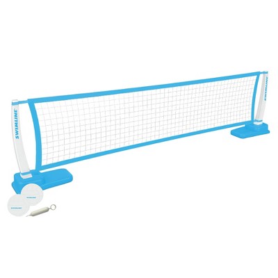Swimline Original Premium Swimming Pool Adjustable 15 to 25 Feet Volleyball Net Game Set with 2 Balls and 2 Stable Water Filled Bases