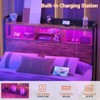 Aheaplus Storage Headboard with Led Lights & Charging Station - 3 of 4