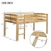 Twin Loft Bed Frame with Ladder, Solid Wood Low Twin Size Loft Bed for Boys Girls - 2 of 4
