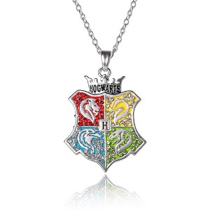 Harry Potter Hogwarts Crest Pendant Multicolored Charm Necklace - 1 of 4