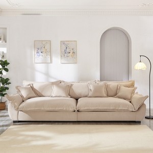 KTMBDW 126in Velvet Couch, Sofas for Living Room, Comfy Couches, 24in Deep Seats, Oversized Loveseat Sofa, 4 Seater Couch for Bedroom - 1 of 4