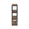 Royal Hampton 4 Tiered Metal Framed Wooden Bookshelf, Weathered Oak Brown and Black - 2 of 4