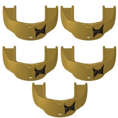 Tapout Youth Protective Sports Mouthguard with Strap 5-Pack - Gold