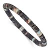 Chisel Stainless Steel Brushed Shoushan and Black Spectrolite Beaded Stretch Bracelet - 2 of 2