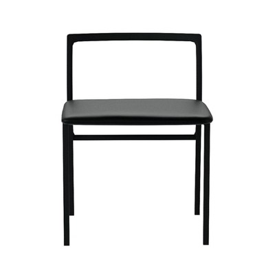 Simple Relax Metal and PU Armless Chair in Black