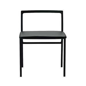 Simple Relax Metal and PU Armless Chair in Black - 1 of 4
