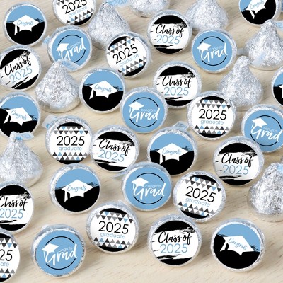 Big Dot of Happiness Light Blue Grad - Best is Yet to Come - 2025 Graduation Party Small Round Candy Stickers - Party Favor Labels - 324 Count