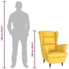 vidaXL Armchair Wingback Sofa Chair Living Room Upholstered Side Chair Velvet - Mustard Yellow Without Footrest - 4 of 4
