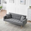 NicBex Modern Teddy Fleece Loveseat Sofa with Pillows & Adjustable Backrest,Solid Wood 2-Seater Sofa for Living Room,Bedroom - 2 of 4