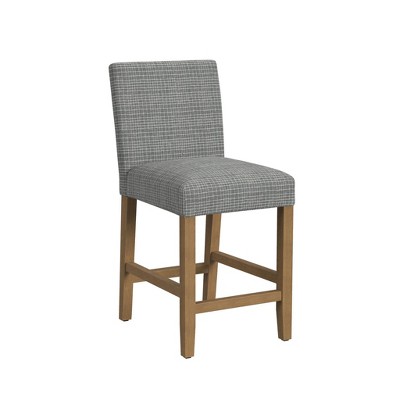 Classic Mini Grid Pattern Upholstered Counter Height Barstool Sage - HomePop