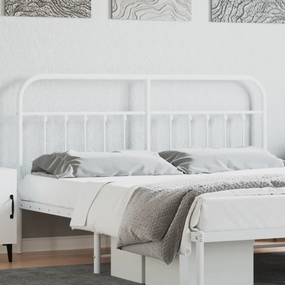 vidaXL White Metal Headboard - Classic Design, Robust Steel Construction, Suitable for 70.9" Mattress, Excellent Back Support, Easy Assembly