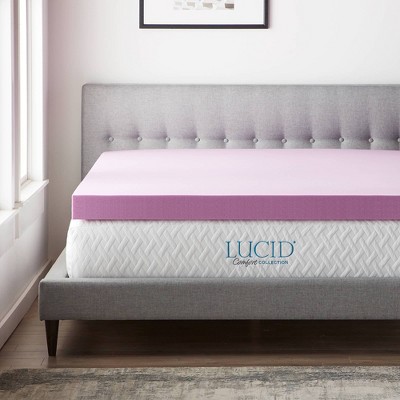 Twin Comfort Collection 4" Lavender and Aloe Infused Memory Foam Topper - Lucid