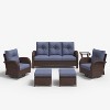 LayinSun Outdoor Patio Furniture Set, Brown Rattan Wicker Sectional Swivel Rocker Chairs Sets - 2 of 4