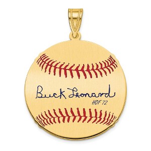 Black Bow Jewelry 14K Gold Plated Buck Leonard Signature MD Enamel Baseball Pendant - 1 of 4
