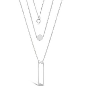 SHINE by Sterling Forever Geometric Multi Layer Necklace[SILVER] - 1 of 2