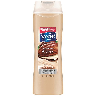 Suave Essentials Body Wash Creamy Cocoa Butter and Shea, 15 oz