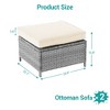 Sonkuki 2-Piece Ottomans with Solution-Dyed Fabric Cushion, All-Weather Wicker Ottomans, Ideal for Patio - 3 of 4