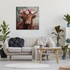 Stupell Industries Detailed Floral Highland Cow Canvas Wall Art - 2 of 4