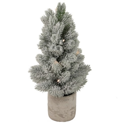 Northlight 1.3 Ft Led Lighted Mini Frosted Pine Christmas Tree In ...