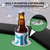Octagon Poker Table with Collapsible Legs, Casino Leisure Gamimg Table for 8 Players, Texas Holdem Blackjack Poker Table with Stainless Steel Cup Hold - 3 of 4