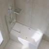 31x55in Bathtub Shower Screen, With 304 Stainless Steel Handle, Thick Transparent Tempered Glass, Safety Corner Shower Panel - 3 of 4