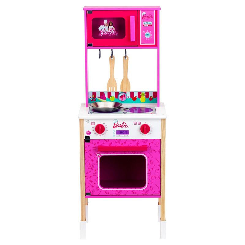 Theo Klein Barbie Epic Chef Wooden Toy Kitchen Cooking Playset with Pretend Play Oven, Microwave, and Utensils for Kids 3 and Up, 4 of 8