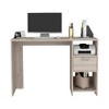 Vynxaria Computer Desk Odessa with Single Drawer and Open Storage Cabinets, Light Gray Finish - 3 of 4