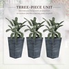 Okak Stackable Planters 3 Pack with Drainage Holes 14.25x14.25x24 Inch Indoor/Outdoor Flower Pots for Patio, Balcony, Front Door - 4 of 4