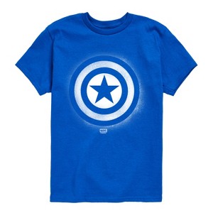 Boys' - Marvel - Captain America Logo Spray Paint Graffiti Short Sleeve Graphic T-Shirt - 1 of 4