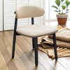 Set of 2 Upholstered Dining Chairs with Cotton-Linen Fabric and Solid Wood Legs, Modern Armless Kitchen Chairs for Dining Room, Living Room - 3 of 4