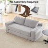 VASIP Convertible 2-in-1 Loveseat Sofa Bed - Memory Foam & Steel Frame, No Assembly, Corduroy Fabric, Compact for Small Spaces & Apartments (Orange) - 3 of 4