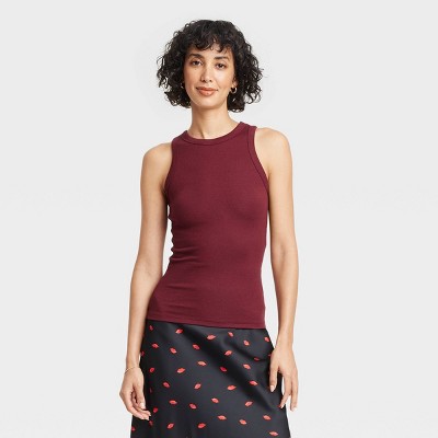 Women's Slim Fit Ribbed Tank Top - A New Day™