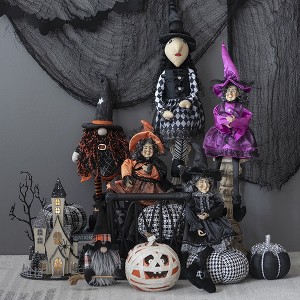 Whisen Fabric Standing Gnome W/Orange Banner & Spring Body, Halloween Decoration - 1 of 4